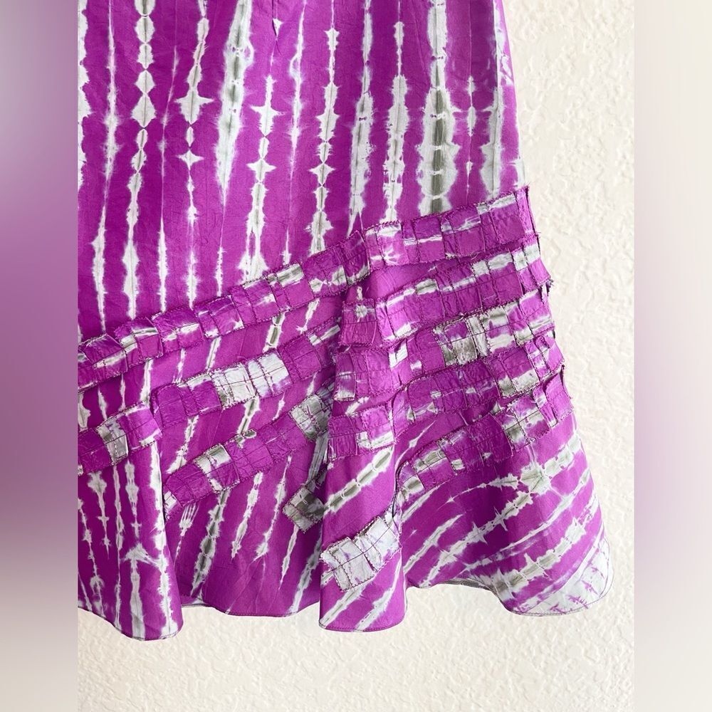 Sachin & Babi x Anthropologie tie dye silk mini Skirt purple and gray 6 - Picture 3 of 7